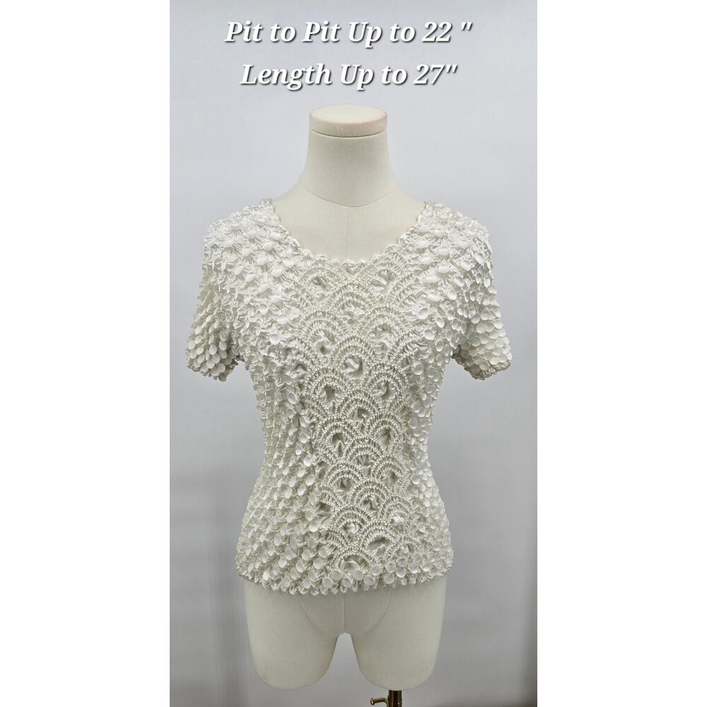 Vintage Textured Coquette Whimsical Romantic‎ Feminine Cream Popcorn Shirt